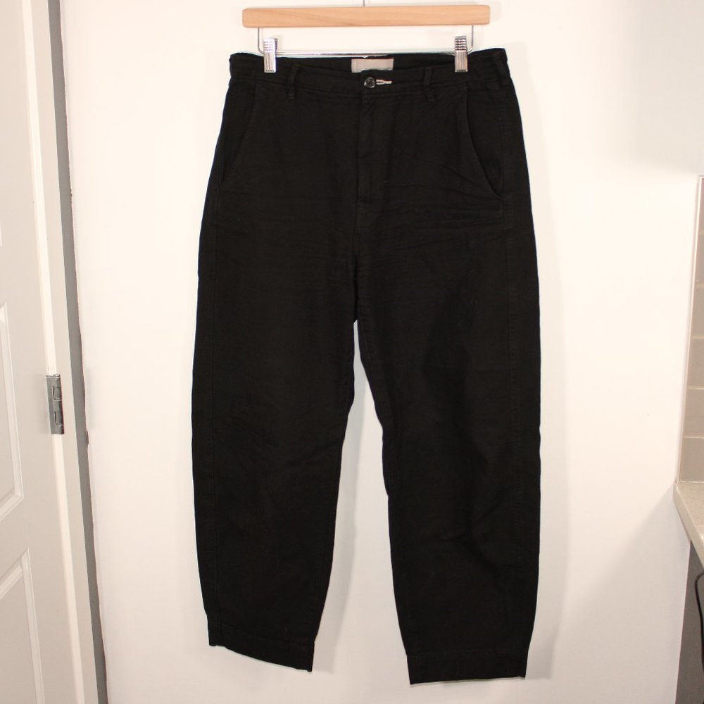 Everlane Curved Canvas Pant Size 8 Black High Rise Cropped